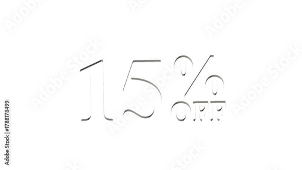 Obraz 3D Promotional Discount 15% OFF PNG transparent