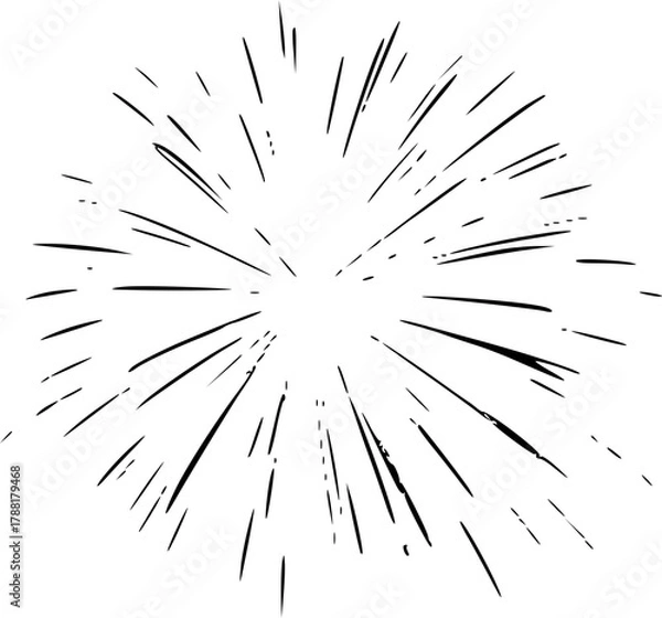 Obraz Silhouette of fireworks in the sky illustration for joyful design