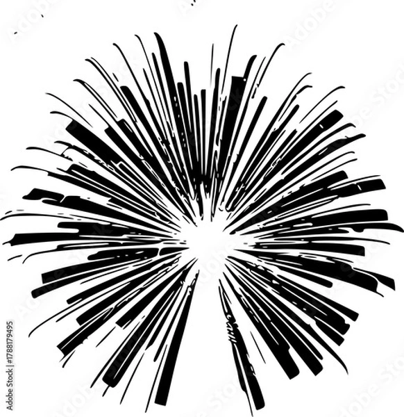 Obraz Firework silhouette design for celebration and festival theme