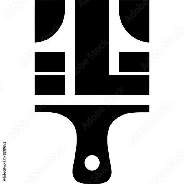 Obraz Minimalist black and white abstract graphic design on transparent background silhouette