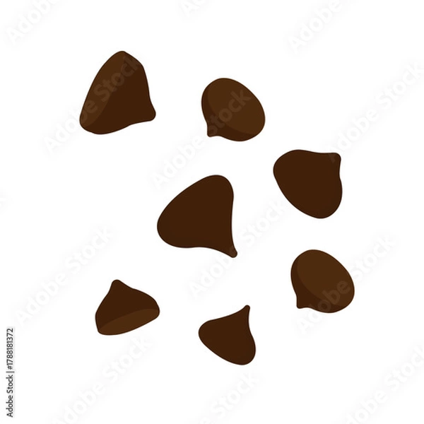 Fototapeta Vector mini chocolate choco chips for decoration sprinkles