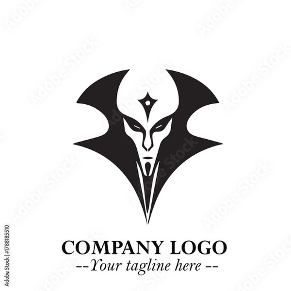 Obraz Head of Vampire Logo Symbol in Black on the White Background with Gothic Horror Vector Design