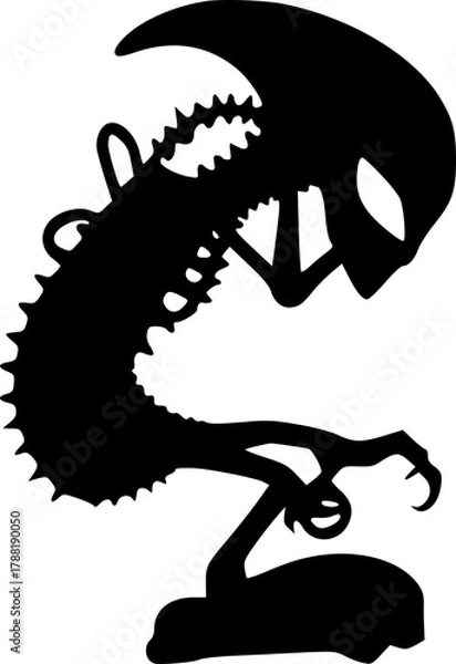 Obraz Alien face silhouette design for space exploration and fantasy theme