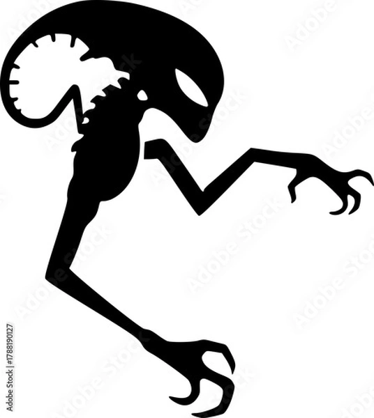 Obraz Mysterious alien silhouette illustration for cosmic and galaxy concept