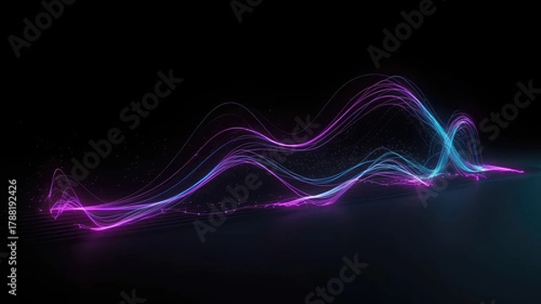 Fototapeta Abstract Neon Technology Background – Purple and Blue Energy Flow