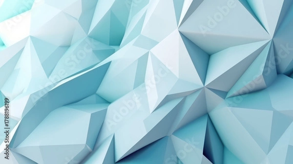 Fototapeta abstract wall polygon blue white geometric structure with triangular shapes 