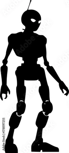 Obraz Industrial robot silhouette illustration for engineering and tech design