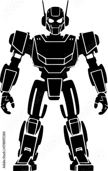 Obraz Futuristic android robot silhouette design for tech and automation theme