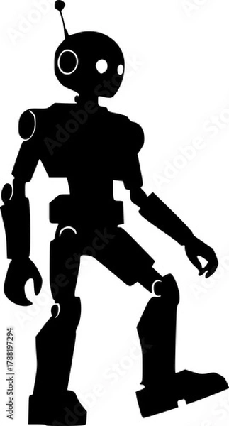 Obraz Modern robot silhouette illustration for artificial intelligence concept