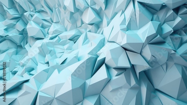 Fototapeta abstract wall polygon blue white geometric structure with triangular shapes 