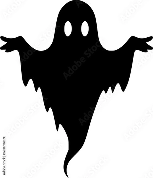 Obraz Spooky ghost silhouette vector for eerie and supernatural artwork