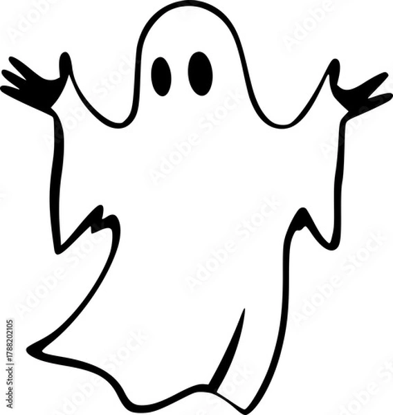 Obraz Scary ghost silhouette vector for horror and haunted design projects
