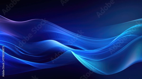 Fototapeta Futuristic Neon Data Waves – AI Technology Background