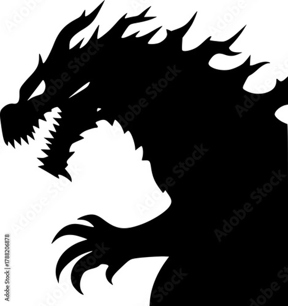 Obraz Terrifying monster silhouette vector for Halloween and fear concept design