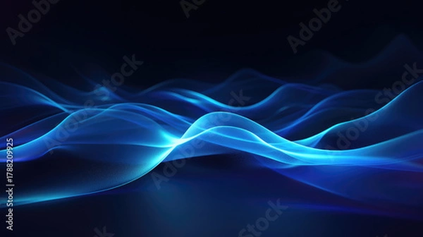 Fototapeta Futuristic Neon Data Waves – AI Technology Background