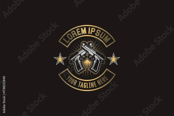 Obraz Cross Gun vector image logo design template