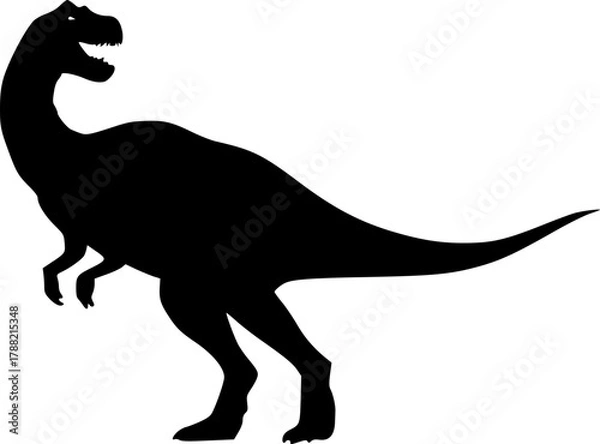 Obraz Cute dinosaur silhouette design for cartoon and fun graphic project