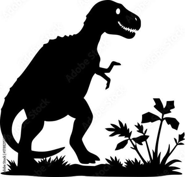 Obraz Dinosaur silhouette design for prehistoric and Jurassic themed artwork