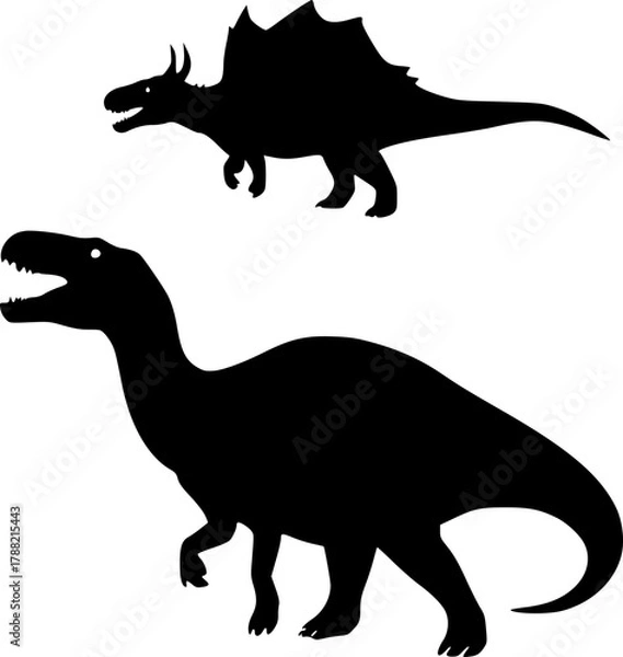 Obraz Wild dinosaur silhouette illustration for adventure and fantasy design
