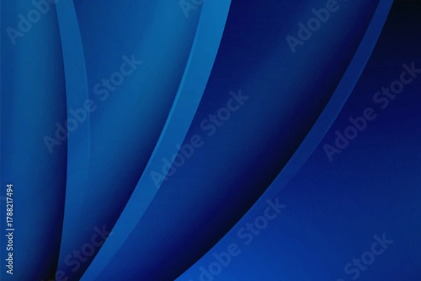 Fototapeta Abstract blue gradient background modern curved lines smooth wave shapes