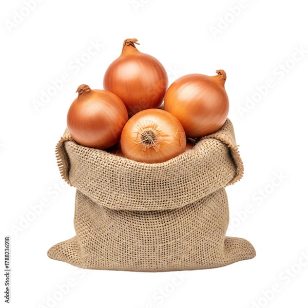 Fototapeta Bag of Onions Isolated on Transparent Background