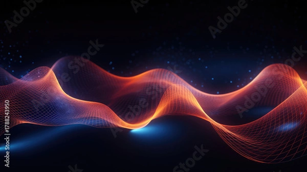 Fototapeta Abstract Neon Flow – Global Connection and Computing