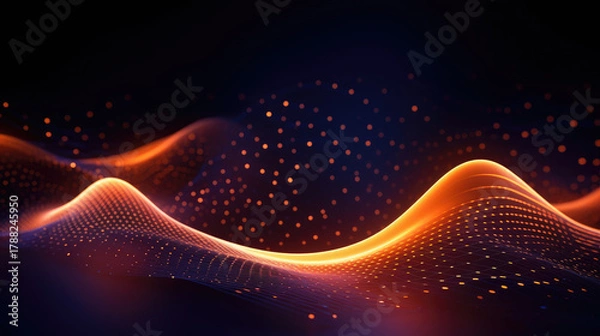 Fototapeta Abstract Neon Flow – Global Connection and Computing