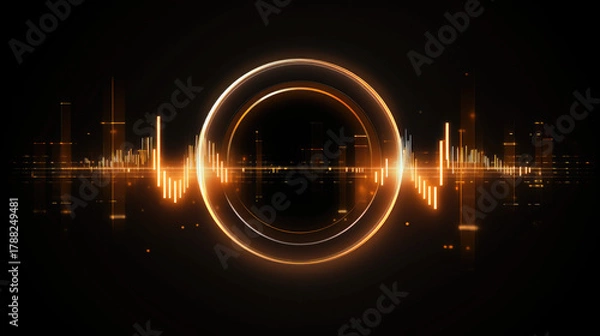 Fototapeta Circular Wave Flow – Futuristic 3D Digital Design