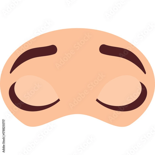 Obraz Stylized human eyes closed with eyebrows above on transparent background simple illustration