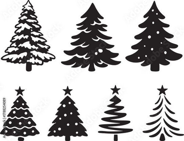 Fototapeta Christmas Tree On White Background