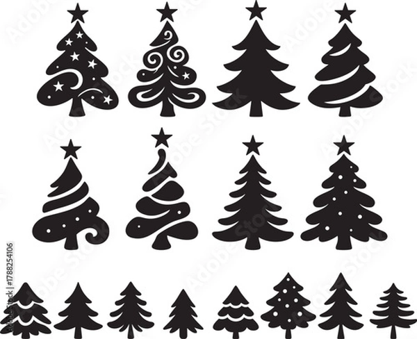 Fototapeta Christmas Tree On White Background