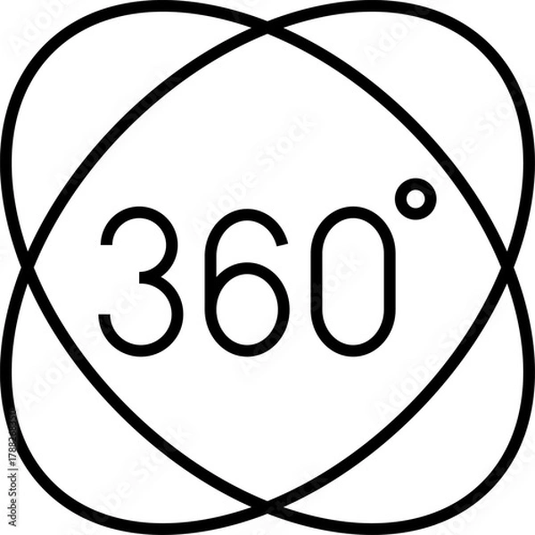 Obraz 360 Degrees Icon. 360 Degrees vector icon set. Rotate symbol