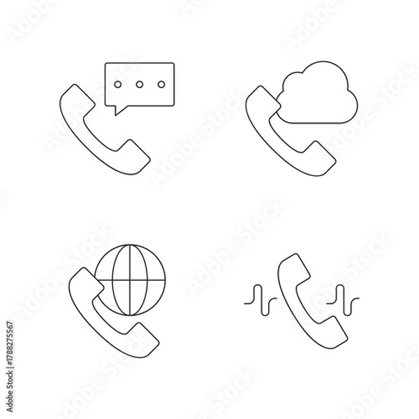 Obraz Communication Cloud Message Global Line Set