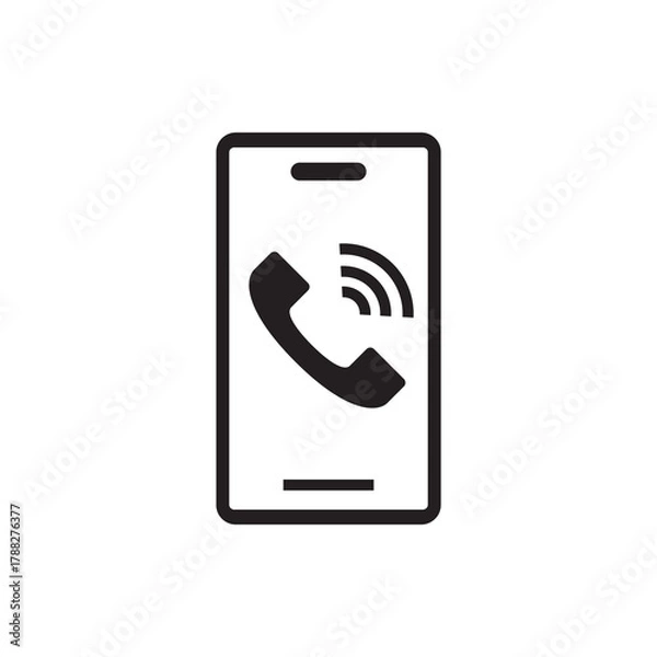Fototapeta Mobile Device Calling Signal Solid Glyph