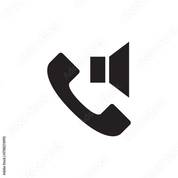 Fototapeta Loudspeaker Volume Phone Receiver Solid Icon