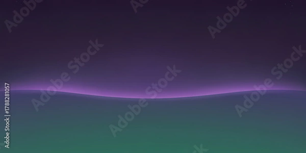 Fototapeta Serene twilight gradient sky with subtle starry expanse over gentle undulating landscape