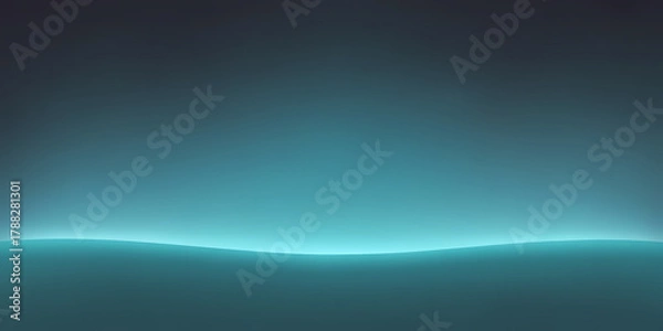 Fototapeta Serene abstract gradient with glowing horizon and tranquil blue tones, perfect for modern backgrounds and calming digital art.