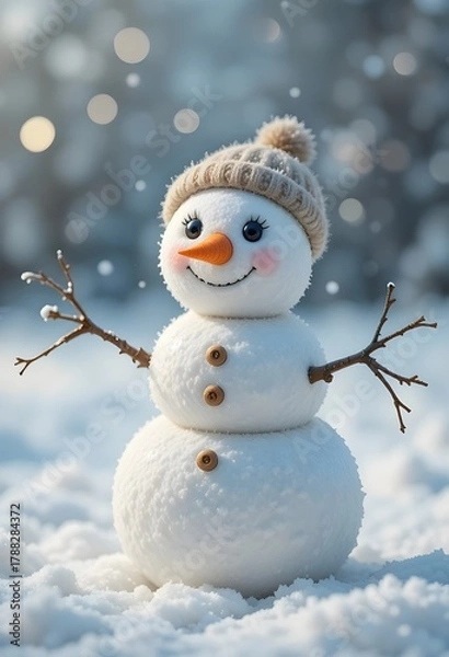 Obraz snowman on the snow