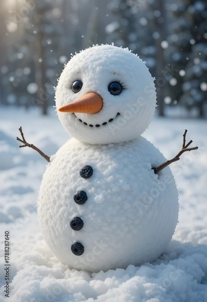 Obraz snowman on the snow