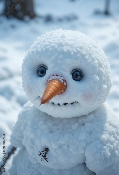 Obraz snowman in snow