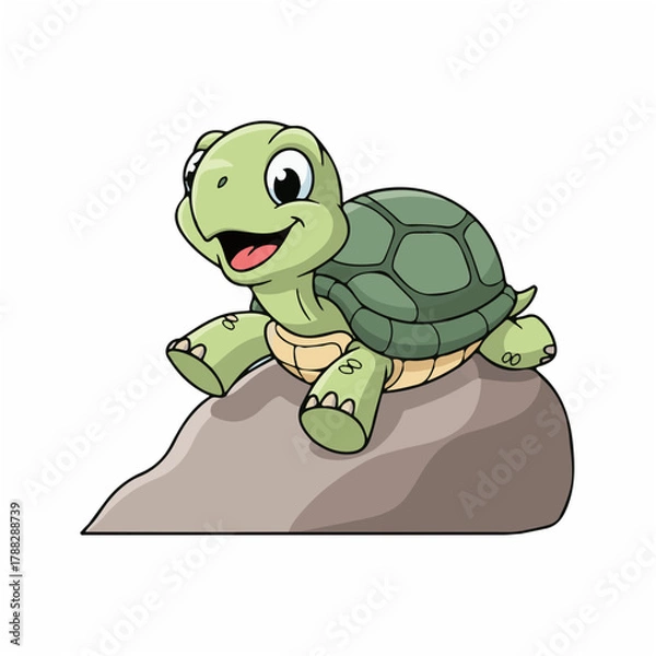 Fototapeta Turtle Sliding with Flippers Out