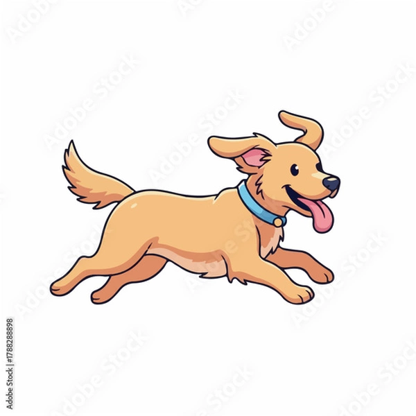 Fototapeta dog running with smile
