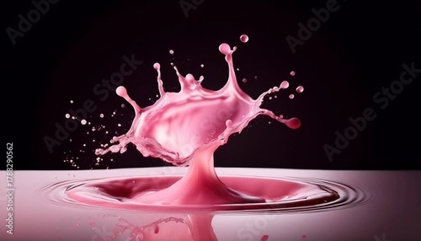 Obraz a pink liquid splashing out of it