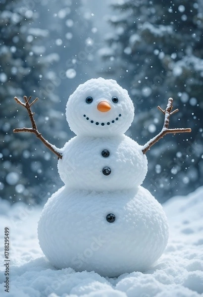 Obraz snowman on the snow