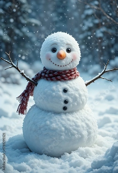 Obraz snowman in snow