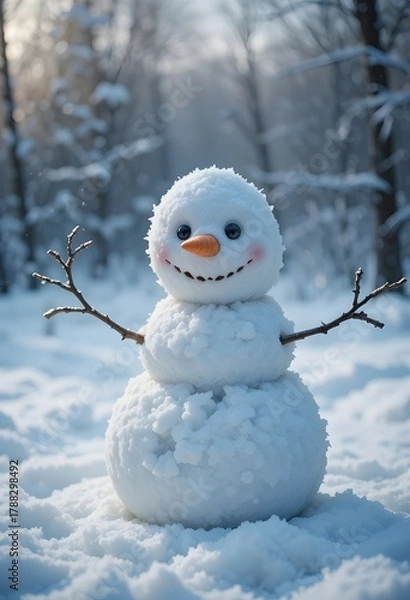 Obraz snowman in the forest