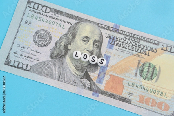 Obraz Dollar banknote with text Loss