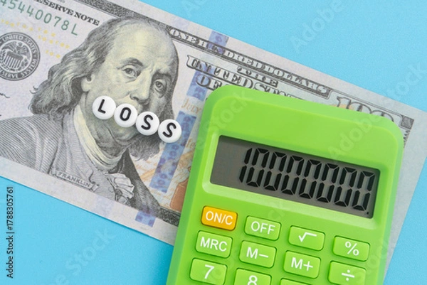 Obraz Dollar banknote with text Loss