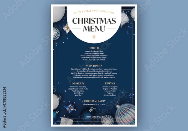 Obraz Menu Christmas Layout