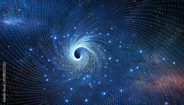 Fototapeta Abstract Volumetric Light Vortex Cosmic Data Background